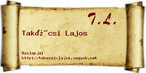 Takácsi Lajos névjegykártya