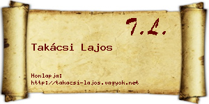 Takácsi Lajos névjegykártya